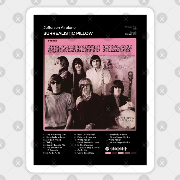 Jefferson Airplane - Surrealistic Pillow Tracklist Album Magnet by 80sRetro